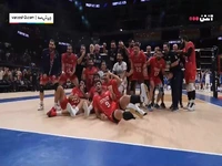جشن بازیکنان و کادرفنی پس از مسابقه
