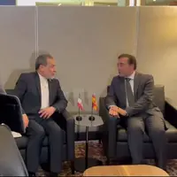 دیدار و گفتگوی خوسه مانوئل آلبارز و سید عباس عراقچی وزرای امور خارجه اسپانیا و ایران 
