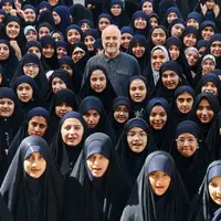عکس/ حضور قالیباف در مدرسه دخترانه فاطمیون تهران