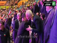 ورود قهرمانان کشتی فرنگی ایران به مراسم تجلیل از کشتی‌گیران