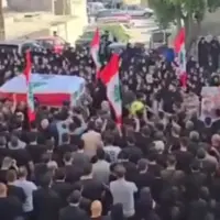 وداع باشکوه با شهدای حمله اسرائیل در بنت جبیل لبنان