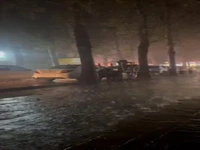 رگبار شدید باران در شهر گرگان 