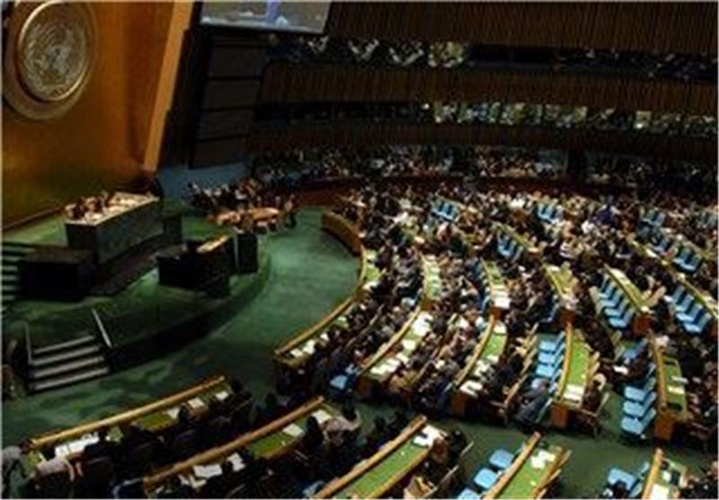 اتمسفر مضحک صحن عمومی سازمان ملل حین سخنرانی بی‌بی