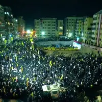 تجمع مردم لبنان در مکان شهادت سید حسن نصرالله