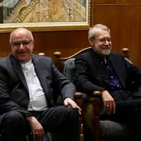 عکس/ دیدار علی لاریجانی با رئیس مجلس لبنان