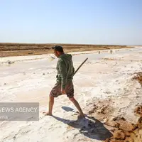 برداشت سنتی نمک از رودخانه «کال‌شور»
