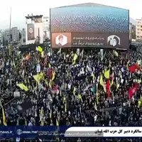 ندای «لبیک یا حزب الله »در مراسم سالگرد دبیرکل حزب الله لبنان