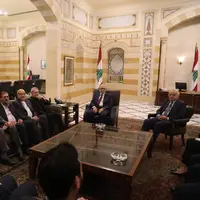 دیدار لاریجانی با نخست‌وزیر لبنان در بیروت