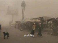 گرد و خاک شدید در پی بمب‌های اسرائیلی