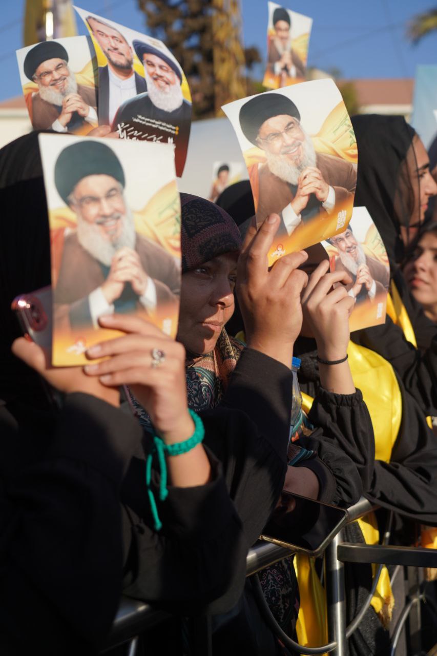 تصاویری به‌جا مانده از مراسم اولین سالگرد شهادت شهید نصرالله در بیروت
