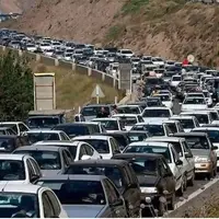 ترافیک چند کیلومتری در محور تهران-شمال