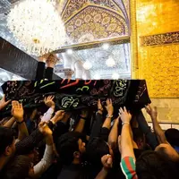 عکس/ تشییع پیکر همسر آیت‌الله سیستانی در کربلا