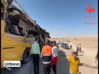 اولین تصاویر دانشجویان مصدوم تصادف اتوبوس محور سمنان-سرخه
