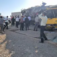 تصادف اتوبوس دانشجویان در جاده سمنان