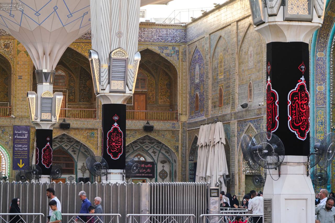 سیاه‌پوشی حرم امیرالمومنین(ع) در آستانهٔ ایام فاطمیه به روایت ۴۰ روز 