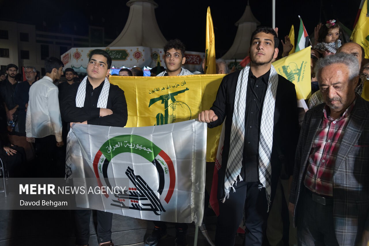 عکس/ بزرگداشت اولین سالگرد شهادت سید حسن نصرالله در مشهد