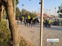 گادر حفاظت ورزشگاه شهرقدس مثل اروپا با اسب!