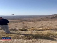  تصویر بالگرد در محل حادثه برای انتقال مصدومان سانحه اتوبوس