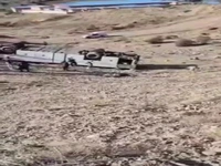 تصویرى از محل سقوط اتوبوس در جاده دماوند 