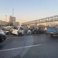 تصادف زنجیره‌ای شدید در اتوبان آزادگان