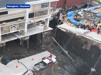 نشست هولناک زمین، کنار یک بیمارستان در تایلند