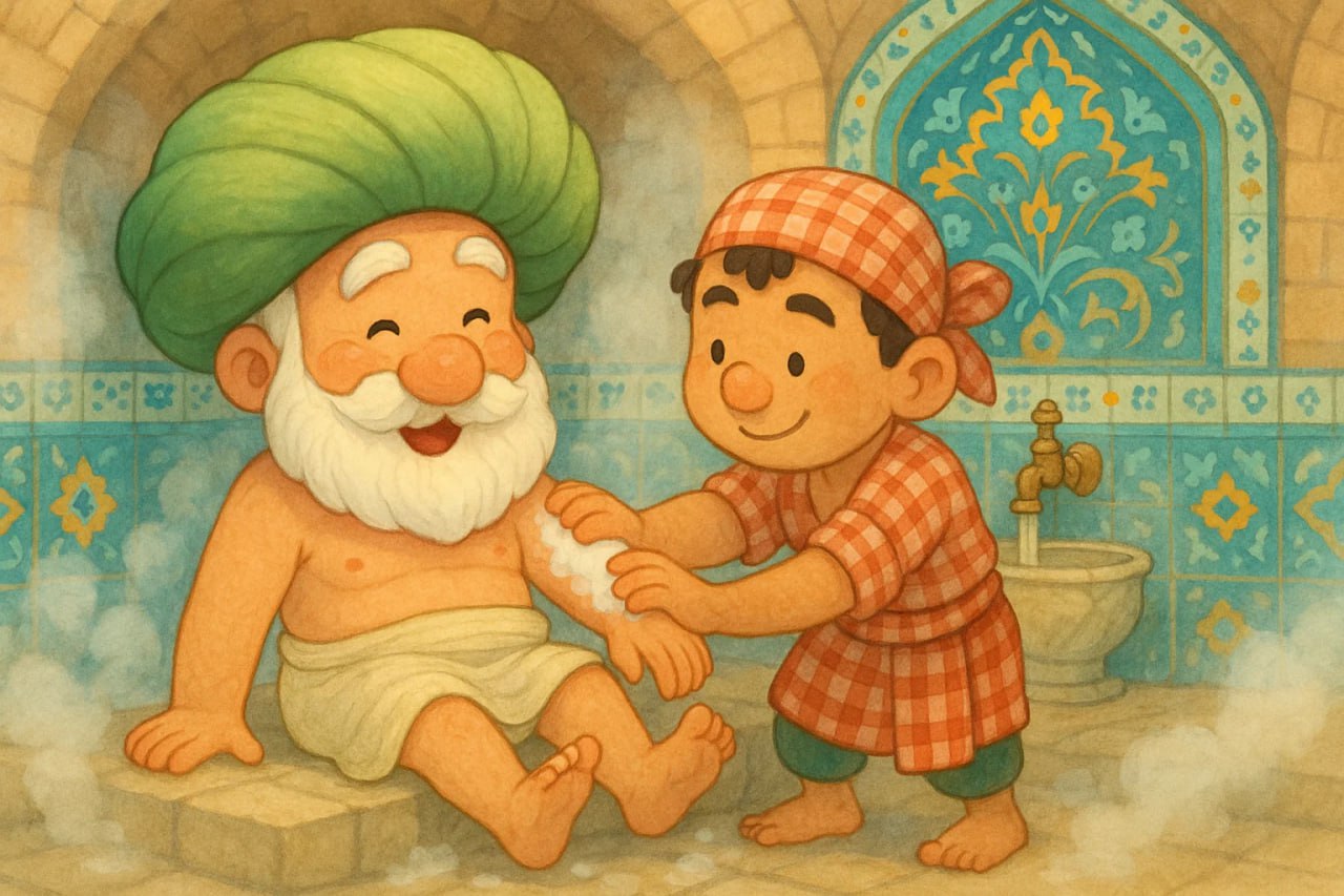 ترفند بامزه ملانصرالدین در حمام! 