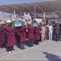 تشییع پیکر شهدا در خرمشهر با حضور برادران اهل سنت ترکمن