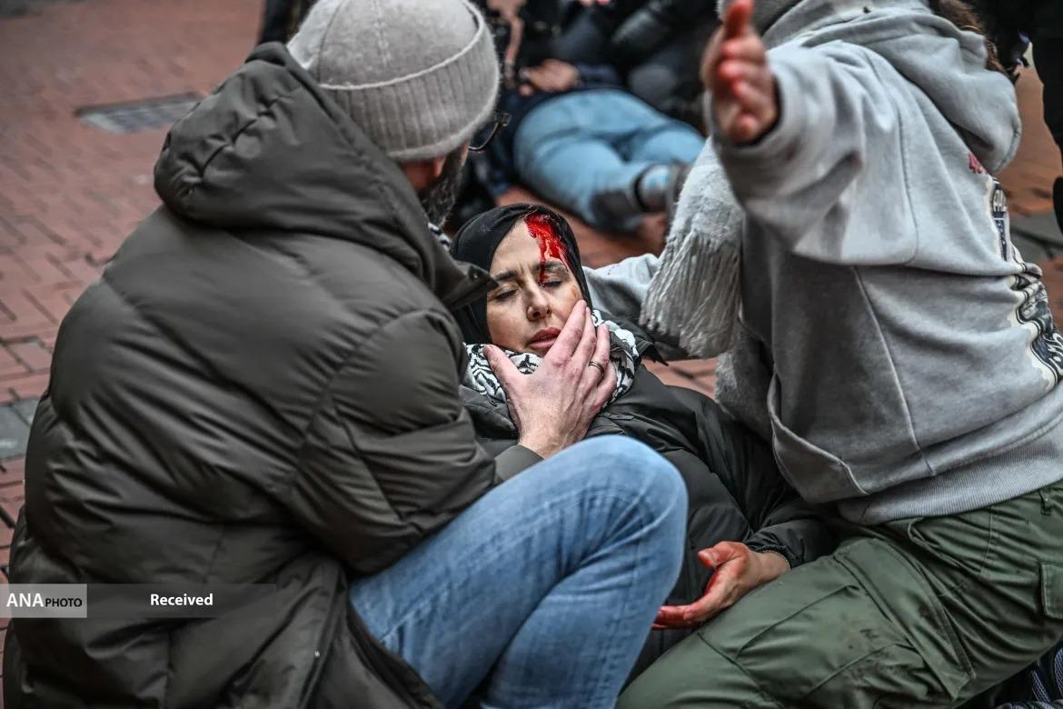 سرکوب حامیان فلسطین توسط پلیس هلند