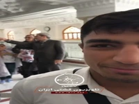 همراه با‌ قهرمانان آزاد و فرنگی ایران در مسابقات جهانی زاگرب، در حرم امام رضا(ع)