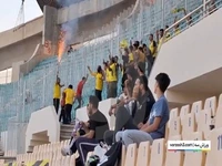 خوشحالی هواداران پارس جنوبی جم پس از برد مقابل هوادار