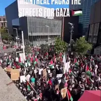 حضور گسترده مردم در مونترال کانادا در روز جهانی اقدام برای غزه