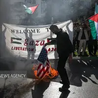 عکس/ اجتماع دانشجویان مشهدی همزمان با دومین سالگرد طوفان الاقصی