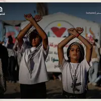 عکس/ راهپیمایی کودکان یتیم در غزه با شعار «ما صرفا اعداد نیستیم»