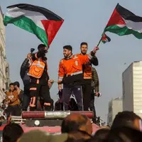 شادی مردم غزه پس از اعلام آتش‌بس و پایان جنگ