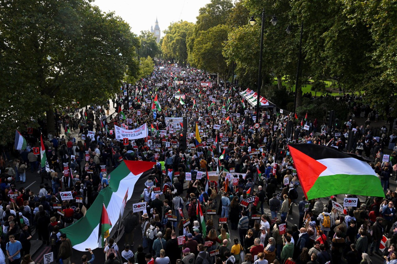 عکس/ تظاهرات گسترده حمایت از فلسطین در لندن