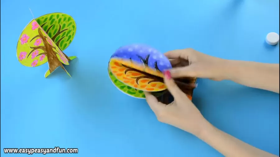 «چهار قاب از طبیعت، کاردستی آسان چهار فصل با مقوا و پنبه!           