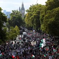 عکس/ تظاهرات گسترده حمایت از فلسطین در لندن