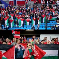 عکس/ نروژ در کنار پرچم فلسطین اسرائیل را درهم کوبید