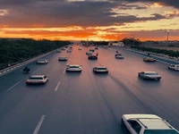 لحظه دیدنی غروب آفتاب در مشهد