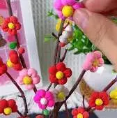 کاردستی گل با چوب (گام به گام)