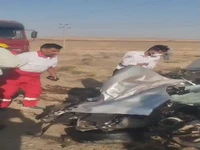 ۲ کشته در تصادف پراید و تریلی 