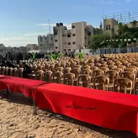 محل تبادل و استقبال از اسرای فلسطینی در خان‌یونس غزه