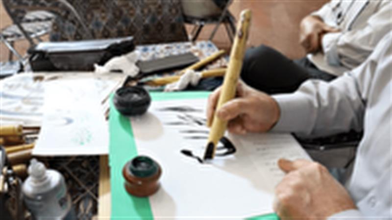 بداهه نویسی هنرمندان خوشنویس یزدی