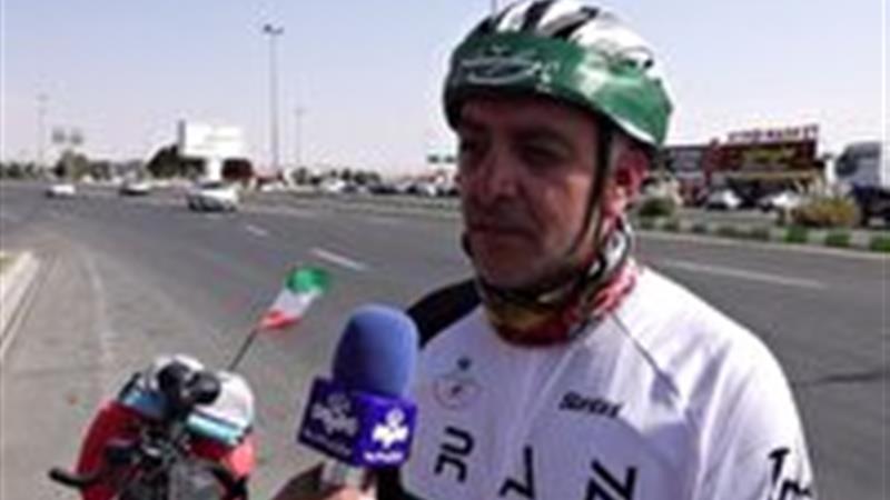 دوچرخه سوار اردبیلی به بیرجند رسید