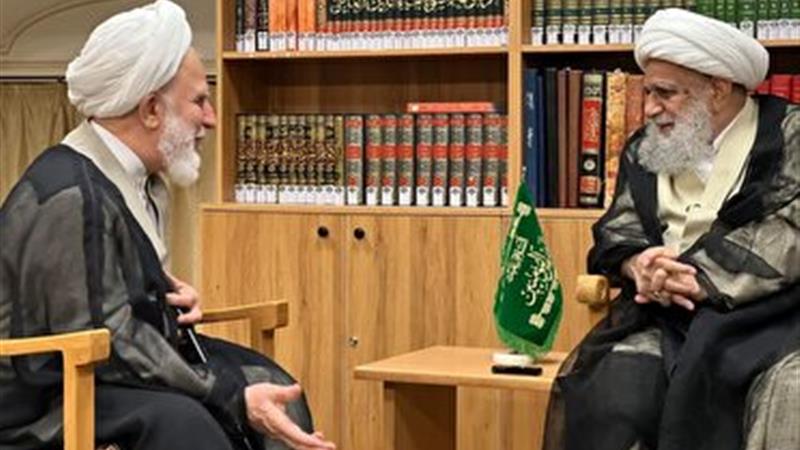دیدار رئیس دفتر رهبر انقلاب در قم با آیت الله کریمی جهرمی