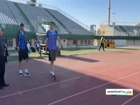 ورود تیم آلومینیوم اراک به ورزشگاه امام خمینی
