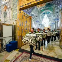 عکس/ گلآرایی ضریح امیرالمومنین برای ولادت عقیله بنی هاشم
