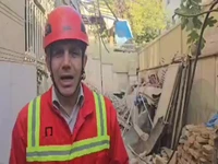 حادثه ریزش ساختمان قدیمی در خیابان جمهوری