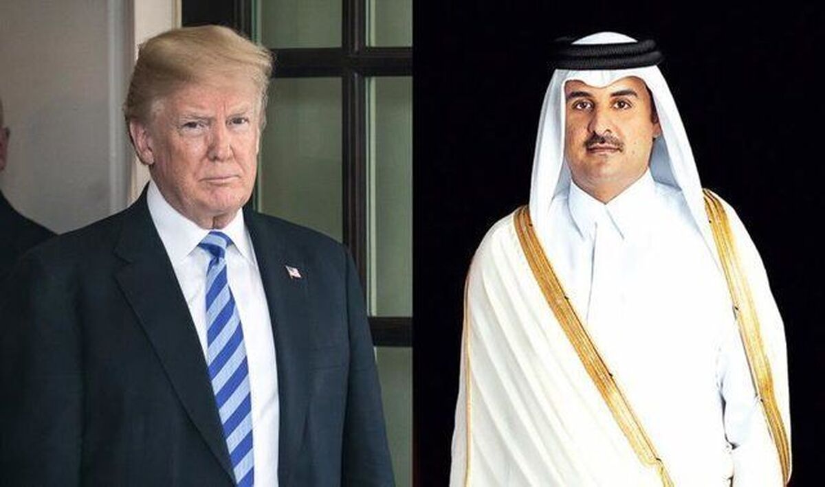 امیر قطر با ترامپ در پایگاه العدید درباره اوضاع غزه و فلسطین گفت و گو کرد