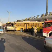 ۲۶ مصدوم در حادثه تصادف بین دو اتوبوس در جاده مخصوص